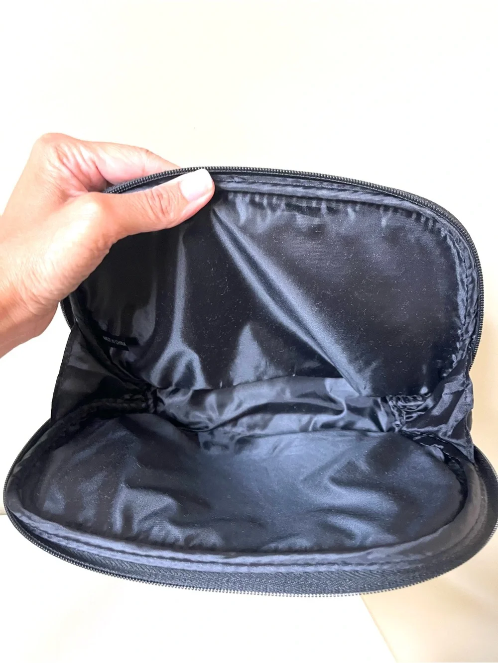 Giorgio Armani Woven Faux Patent Leather Cosmetic Bag